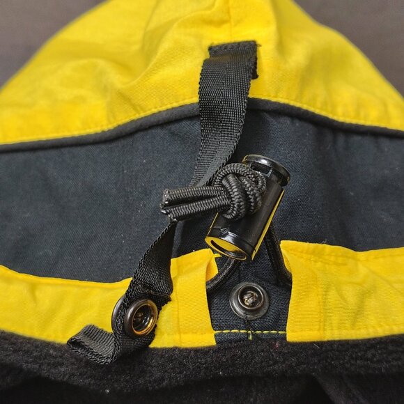 VINTAGE The North Face Steep Tech Hat Cap Yellow Black Expedition Fleece Lined - Picture 7 of 9
